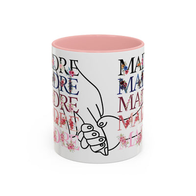 Mother's Day Mug, Accent Coffee Cup with Flowers and Names, Gift for M