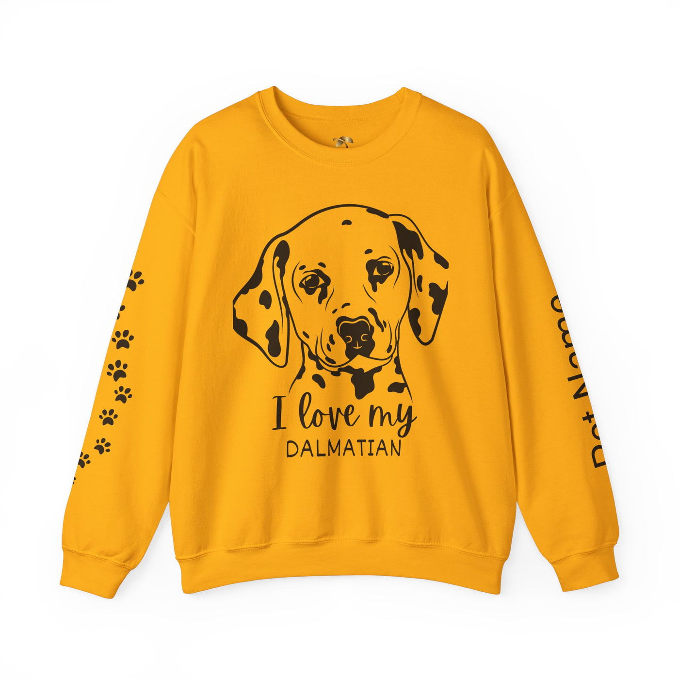 Damatian Dog Lover Sweatshirt, Pet's Name Personalized Gift Idea, Frenchie Dog Owner Apparel, Custom Dog Paw Print Jumper, Comfy Crewneck