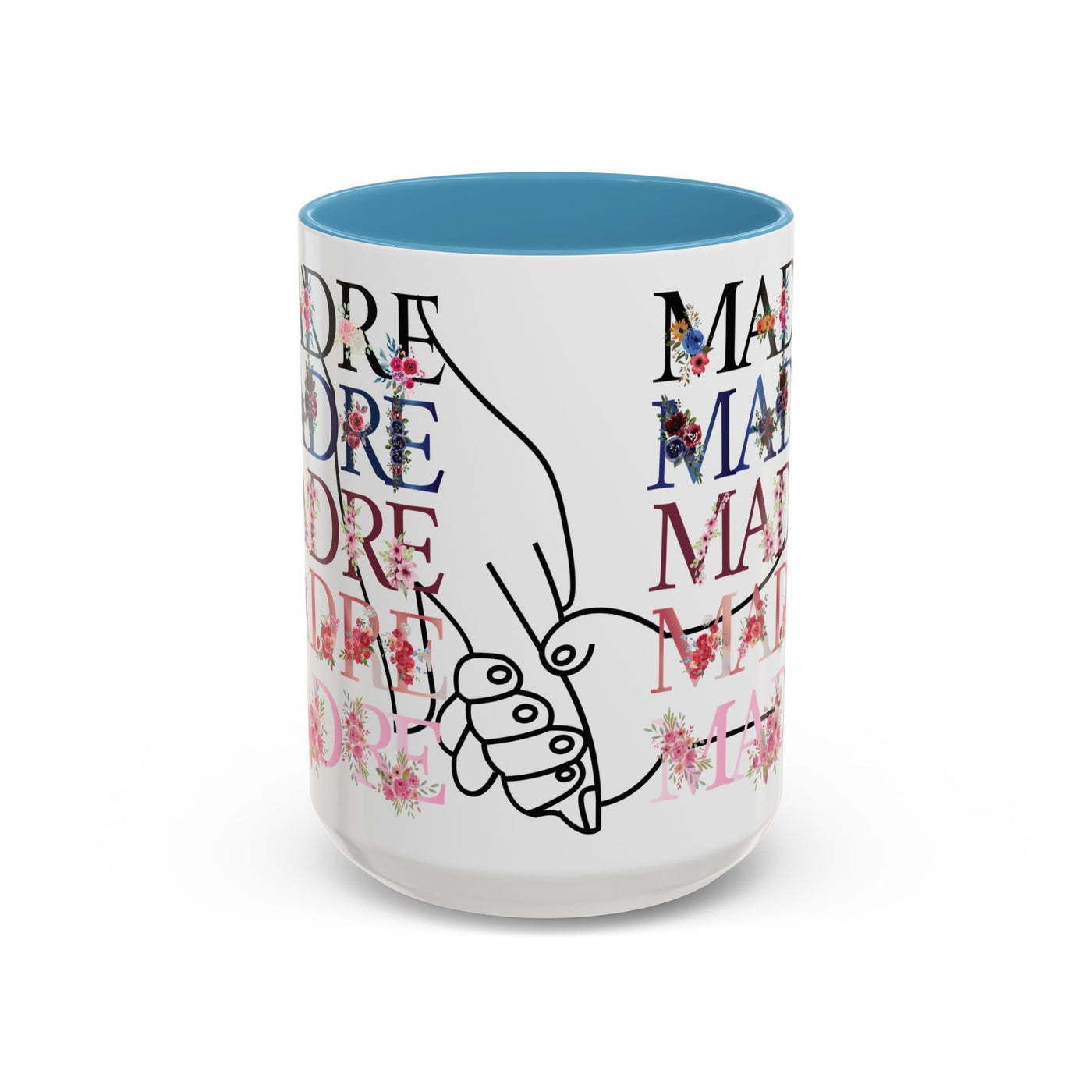 Mother's Day Mug, Accent Coffee Cup with Flowers and Names, Gift for M