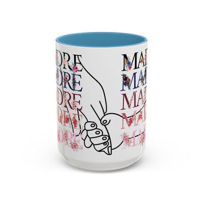 Mother's Day Mug, Accent Coffee Cup with Flowers and Names, Gift for M