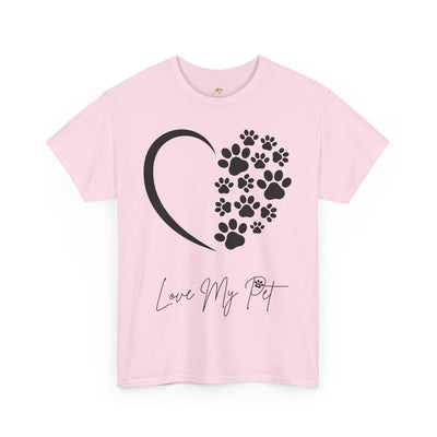 Pet Lover Unisex Heavy Cotton Tee, Love My Pet Shirt, Dog Cat Owner Gift, Animal Lover Apparel, Pet Tee - NOTALIFY