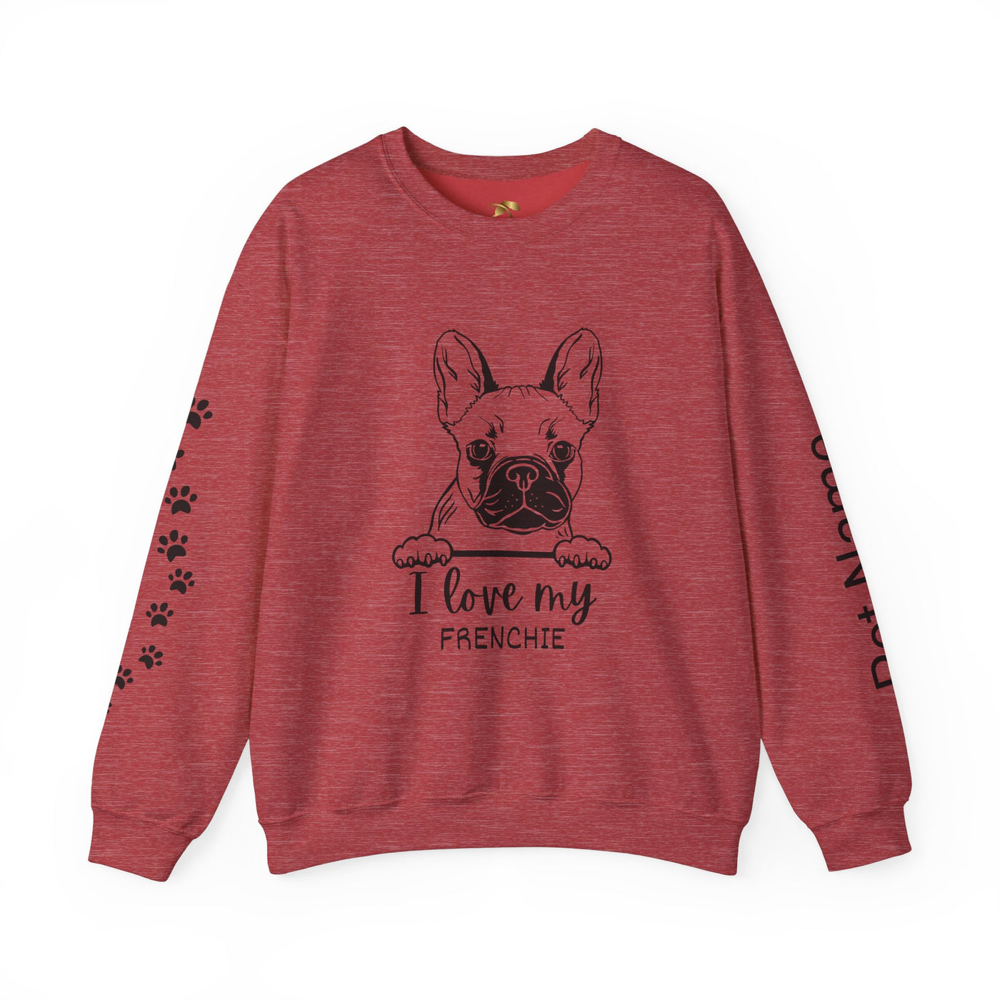 Frenchie Dog Lover Sweatshirt, Pet's Name Personalized Gift Idea, Frenchie Dog Owner Apparel, Custom Dog Paw Print Jumper, Comfy Crewneck