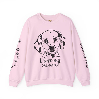 Damatian Dog Lover Sweatshirt, Pet's Name Personalized Gift Idea, Frenchie Dog Owner Apparel, Custom Dog Paw Print Jumper, Comfy Crewneck