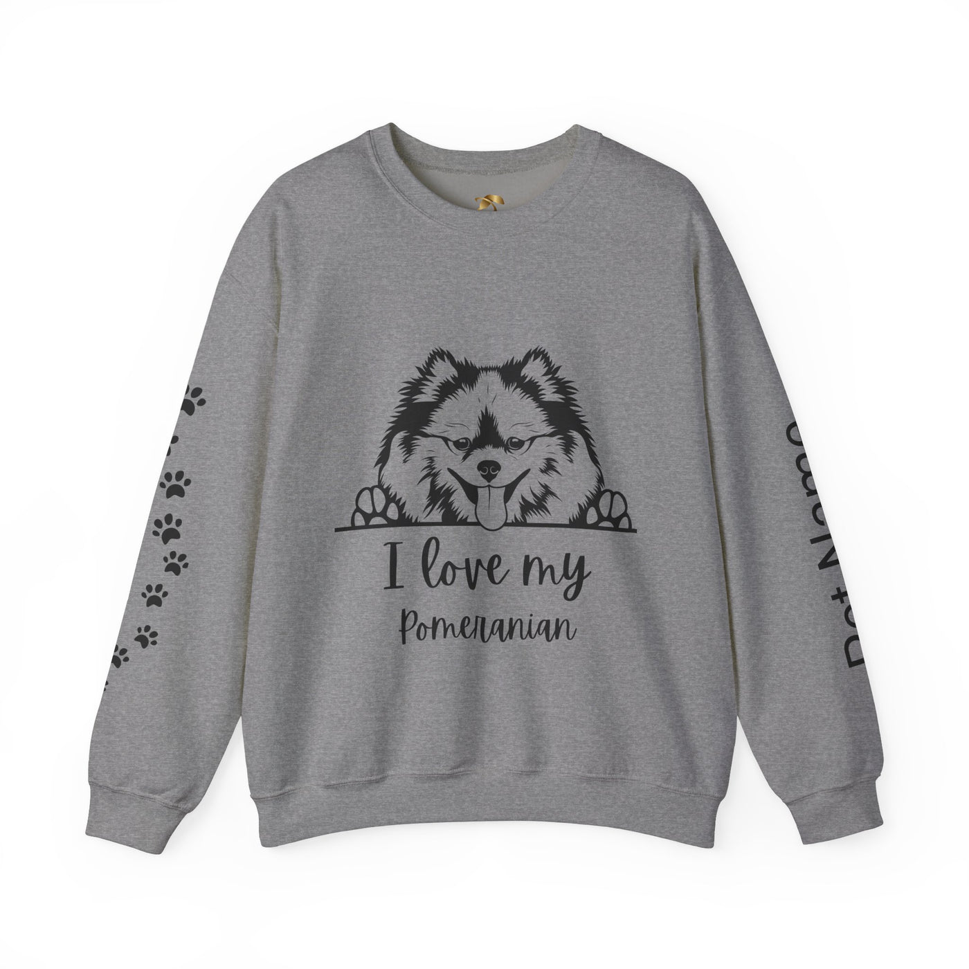 Pomeranian Lover Sweatshirt, Pet's Name Personalized Gift Idea, Pomeranian Dog Owner Apparel, Custom Dog Paw Print Jumper, Comfy Crewneck - NOTALIFY