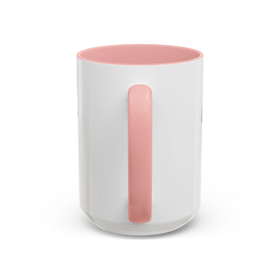Inspirational Butterfly Coffee Mug with pink handle and interior, featuring an embrace infinity design, perfect for motivational gifting.