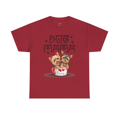 Dog Mama Unisex Tee with playful animal print design for dog lovers.