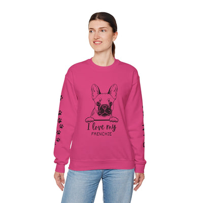 Frenchie Dog Lover Sweatshirt, Pet's Name Personalized Gift Idea, Frenchie Dog Owner Apparel, Custom Dog Paw Print Jumper, Comfy Crewneck