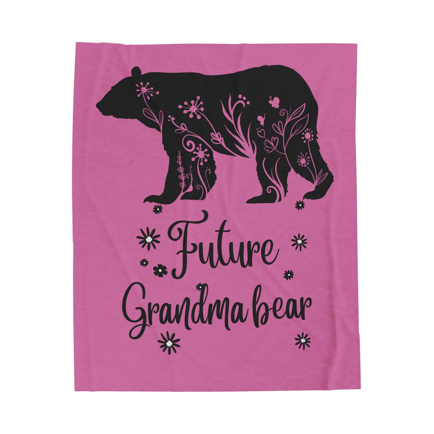 Future Grandma Bear Velveteen Plush Blanket, Cozy Gift, Baby Shower, Expecting Mother, Nursery Decor, Family Celebration - NOTALIFY