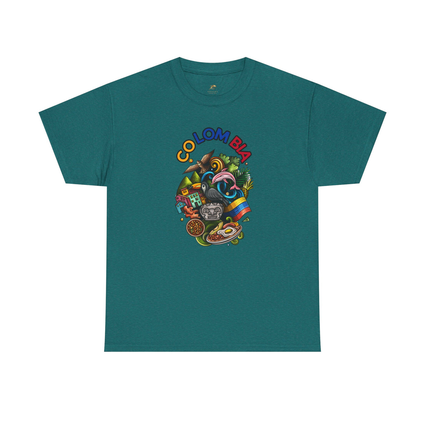 Colorful Unisex Heavy Cotton Tee with Joyful Message, Fun T-Shirt, Cas