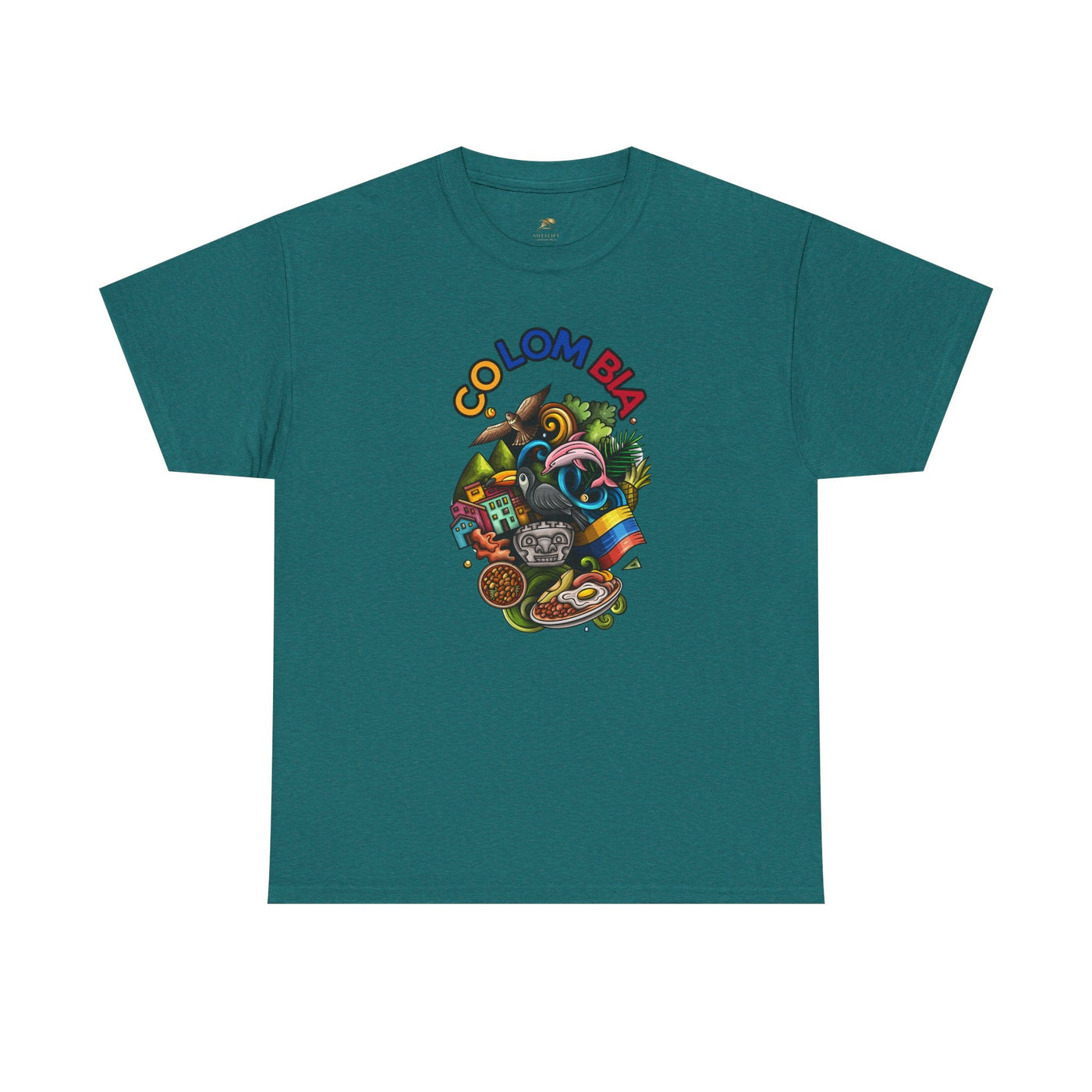 Colorful Unisex Heavy Cotton Tee with Joyful Message, Fun T-Shirt, Cas