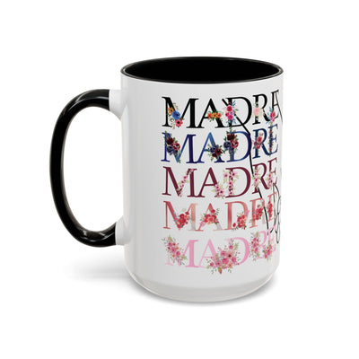 Mother's Day Mug, Accent Coffee Cup with Flowers and Names, Gift for M