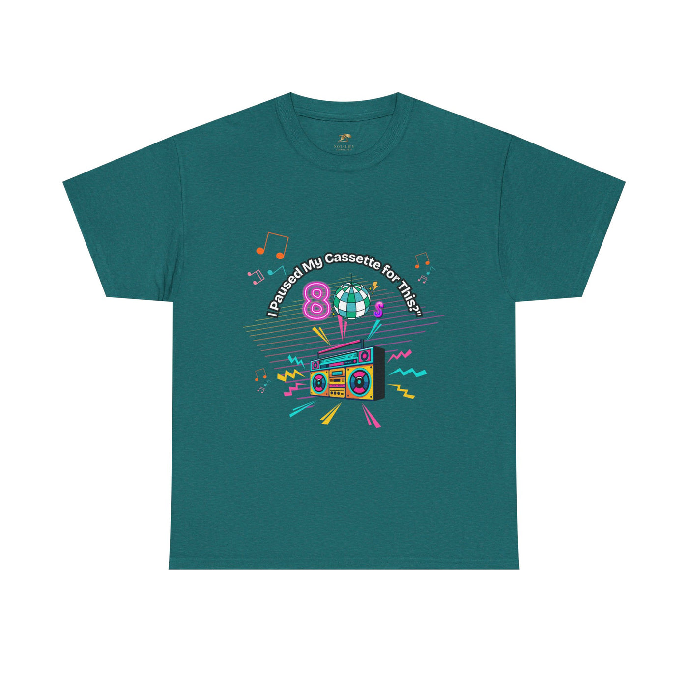 Retro Cassette Tape Unisex Heavy Cotton Tee, Vintage Music Lover Shirt, 80s Nostalgia Graphic Tee, Pause Cassette Player Shirt, Mixtape Fan - NOTALIFY