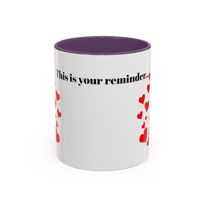 Accent Coffee Mug - You are Enough Mug - Custom Red Hearts Accent Coffee Cup Personalized Gift, Ceramic Mug, Kitchen Decor, Drinkware, Gift - NOTALIFY