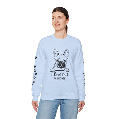 Frenchie Dog Lover Sweatshirt, Pet's Name Personalized Gift Idea, Frenchie Dog Owner Apparel, Custom Dog Paw Print Jumper, Comfy Crewneck