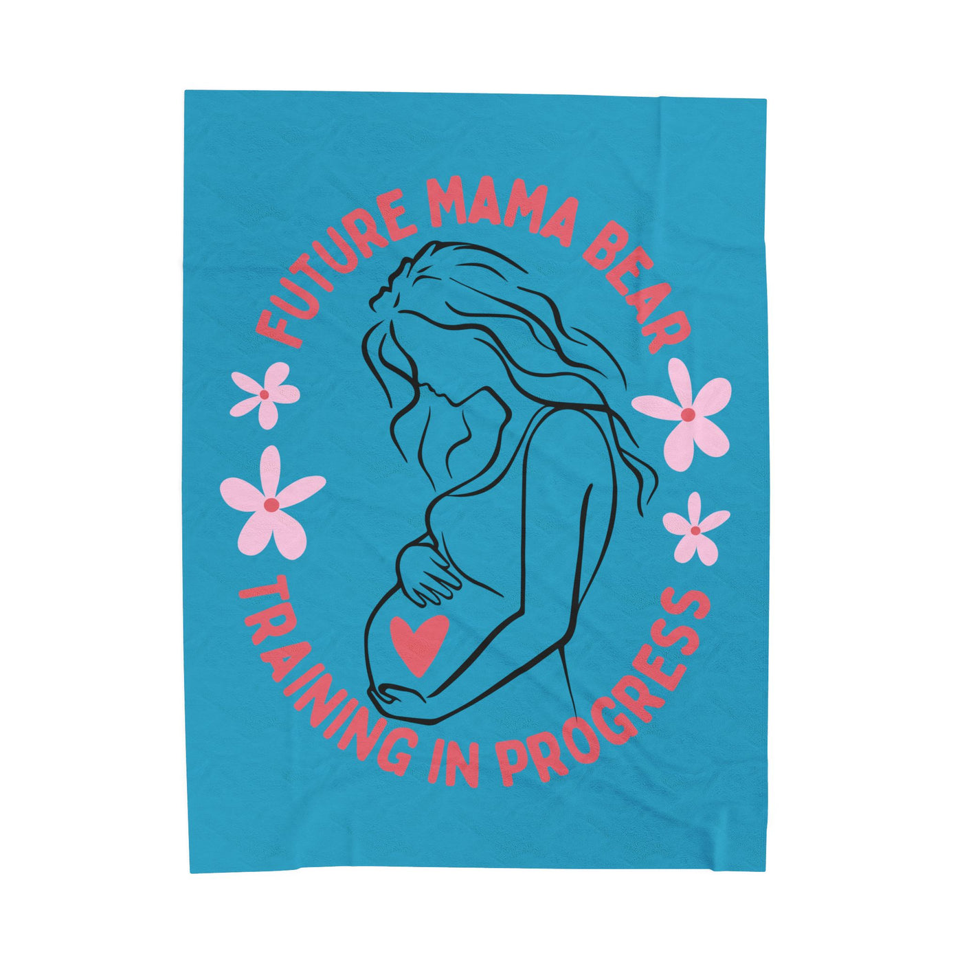 Future Mama Bear Training Plush Blanket, Cozy Gift for Expecting Moms, Baby Shower Decor, Nursery Throw - NOTALIFY