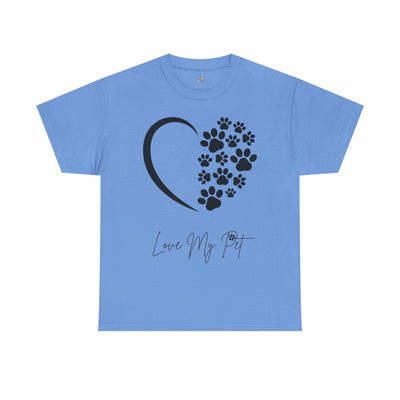 Pet Lover Unisex Heavy Cotton Tee, Love My Pet Shirt, Dog Cat Owner Gift, Animal Lover Apparel, Pet Tee - NOTALIFY