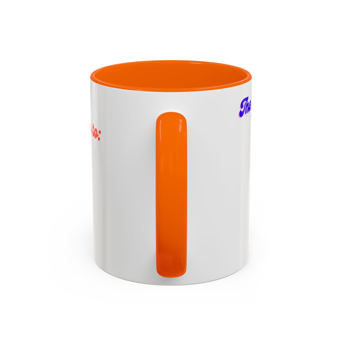 Infinity Butterfly Mug with vibrant orange interior and handle, motivational coffee cup, 11oz or 15oz.