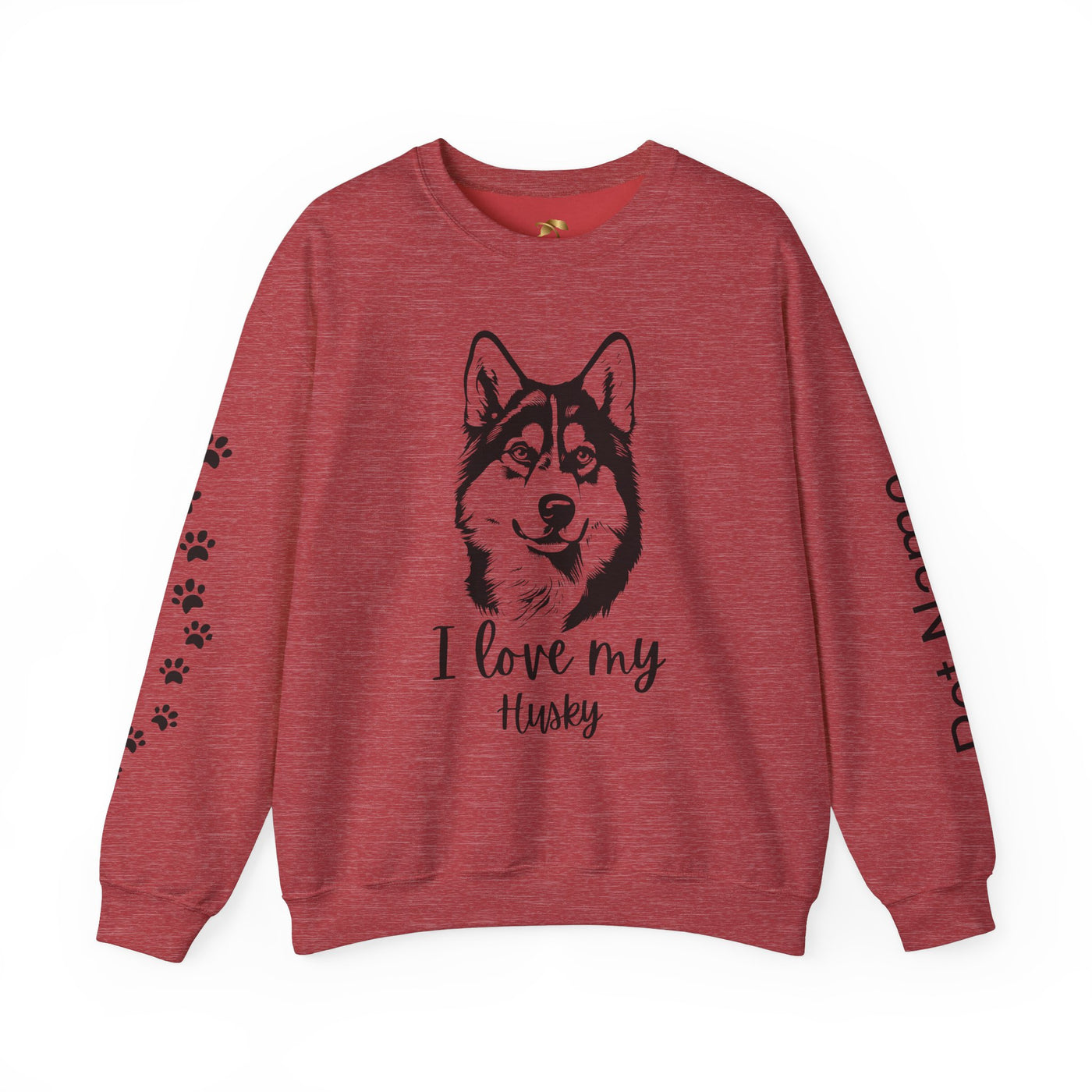 Husky Lover Sweatshirt, Pet's Name Personalized Gift Idea, Husky Dog Owner Apparel, Custom Dog Paw Print Jumper, Comfy Crewneck - NOTALIFY