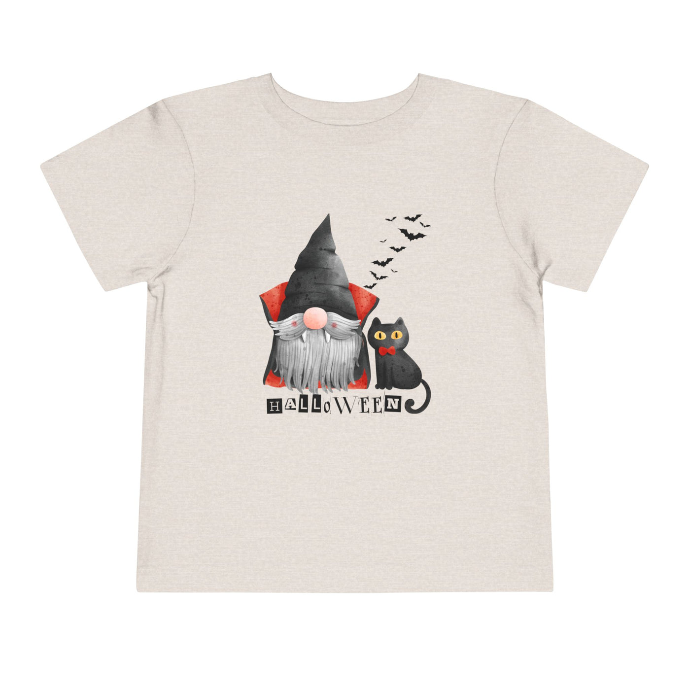 NOTALIFY Boo Halloween Gnome-CAT Toddler T-Shirt | Cute Fall Tee with Candy Bucket | Soft Cotton Short Sleeve | Spooky Outfit