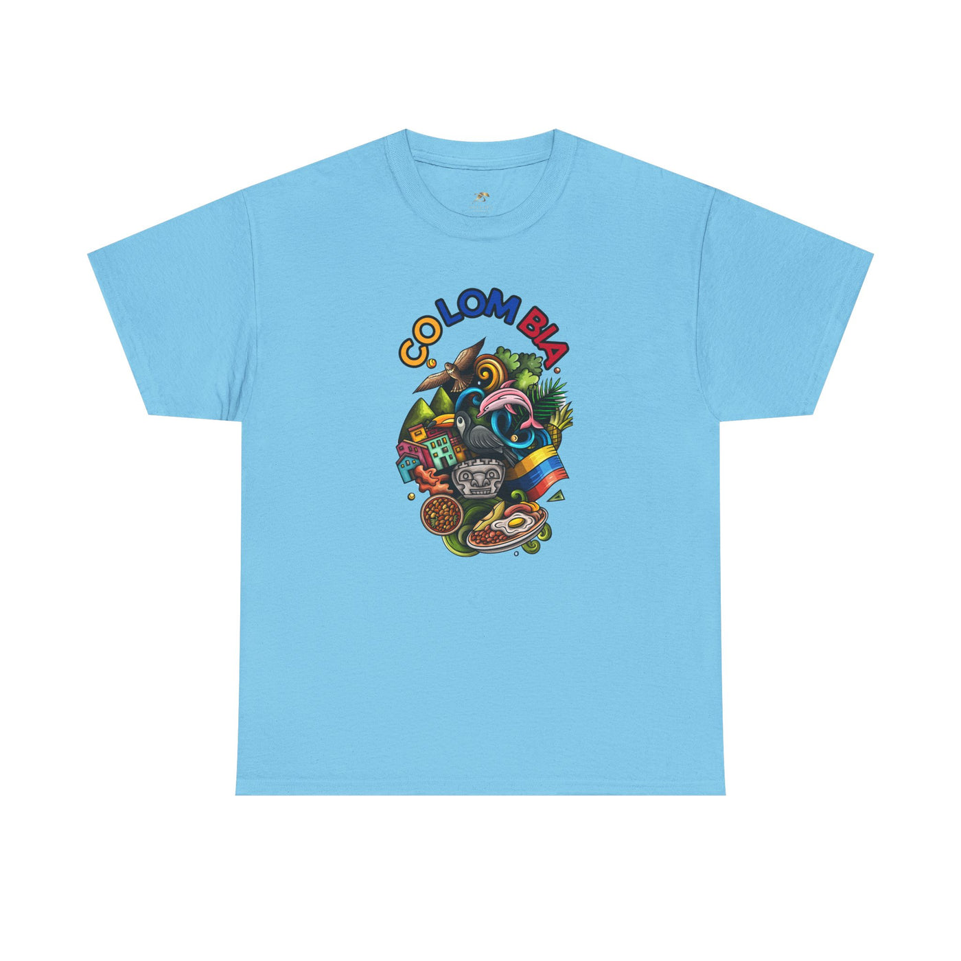 Colorful Unisex Heavy Cotton Tee with Joyful Message, Fun T-Shirt, Cas