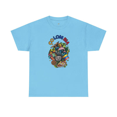 Colorful Unisex Heavy Cotton Tee with Joyful Message, Fun T-Shirt, Cas
