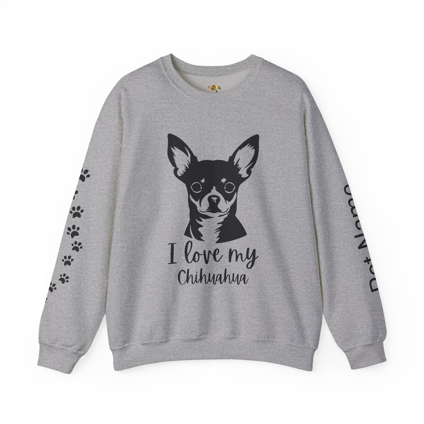 Chihuahua Lover Sweatshirt, Pet's Name Personalized Gift Idea, Chihuahua Dog Owner Apparel, Custom Dog Paw Print Jumper, Comfy Crewneck - NOTALIFY