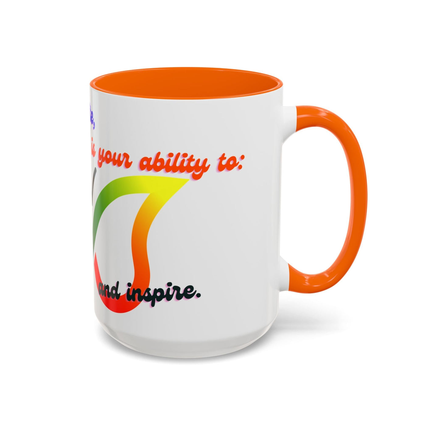 Infinity Butterfly Mug with vibrant design and motivational silhouette, available in 11oz and 15oz sizes, ideal for creatives.