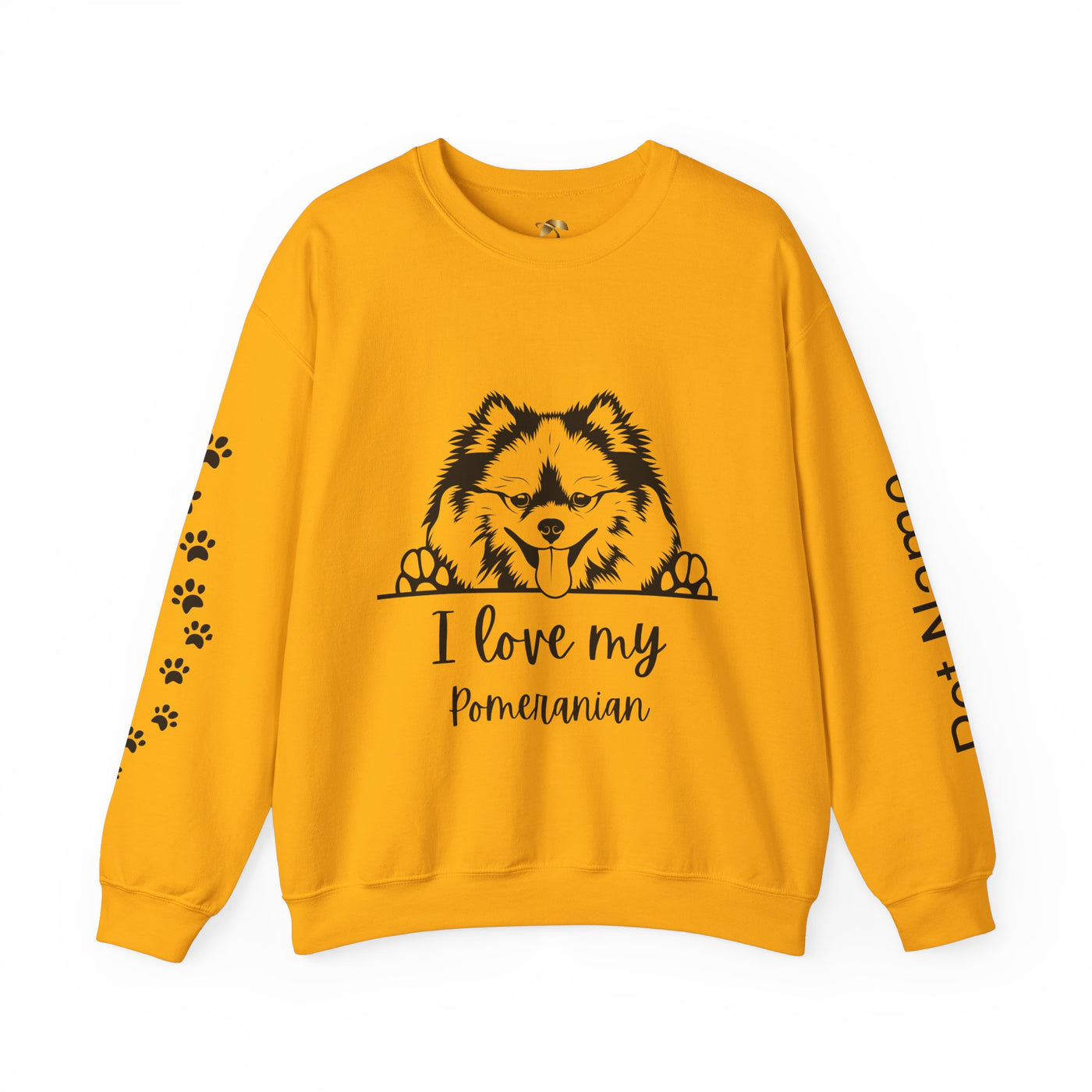 Pomeranian Lover Sweatshirt, Pet's Name Personalized Gift Idea, Pomeranian Dog Owner Apparel, Custom Dog Paw Print Jumper, Comfy Crewneck - NOTALIFY