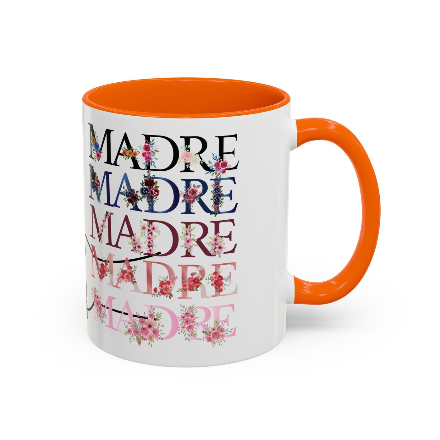 Mother's Day Mug, Accent Coffee Cup with Flowers and Names, Gift for M