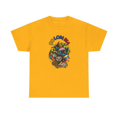 Colorful Unisex Heavy Cotton Tee with Joyful Message, Fun T-Shirt, Cas
