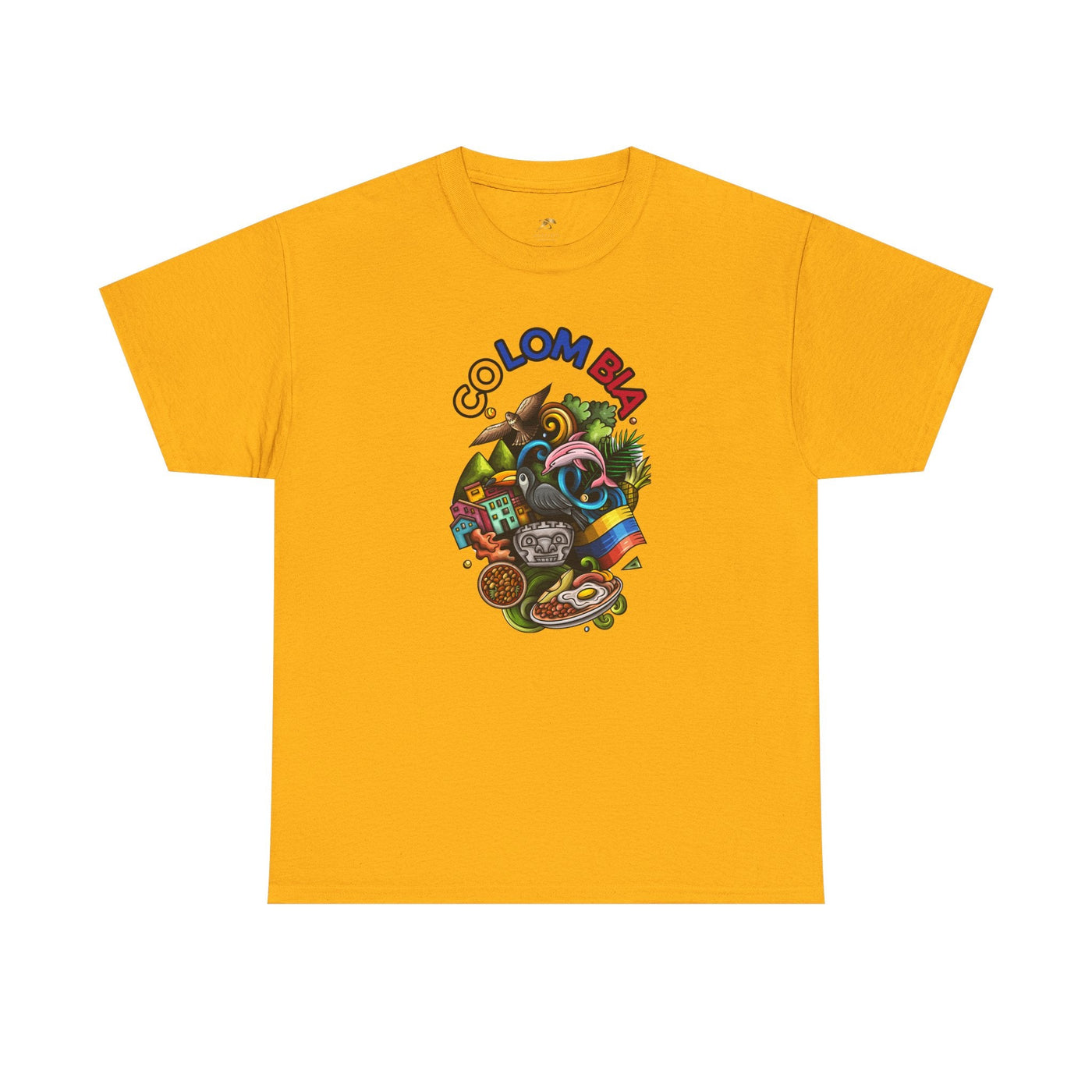 Colorful Unisex Heavy Cotton Tee with Joyful Message, Fun T-Shirt, Cas