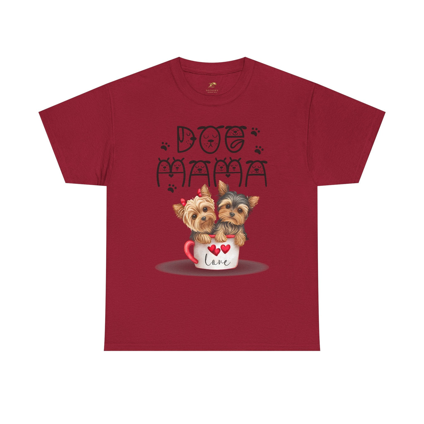 Dog Mama Unisex Tee with playful animal print, perfect gift for dog lovers.
