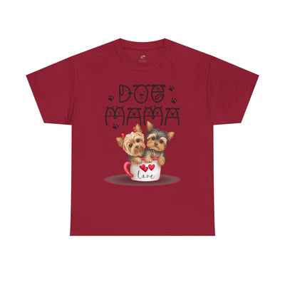 Dog Mama Unisex Tee with playful animal print, perfect gift for dog lovers.