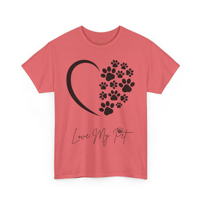 Pet Lover Unisex Heavy Cotton Tee, Love My Pet Shirt, Dog Cat Owner Gift, Animal Lover Apparel, Pet Tee - NOTALIFY