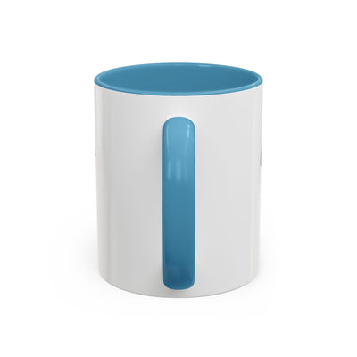 Inspirational Butterfly Coffee Mug with blue handle and interior, made from white ceramic. Perfect for motivational gifts.