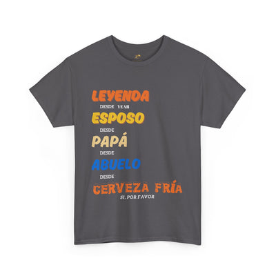 Funny Grandpa Beer Shirt | Leyenda Desde Esposo Papá Abuelo Tee | Spanish Dad Gift | Fathers Day Latino Humor T-Shirt for Men | Gift for Dad