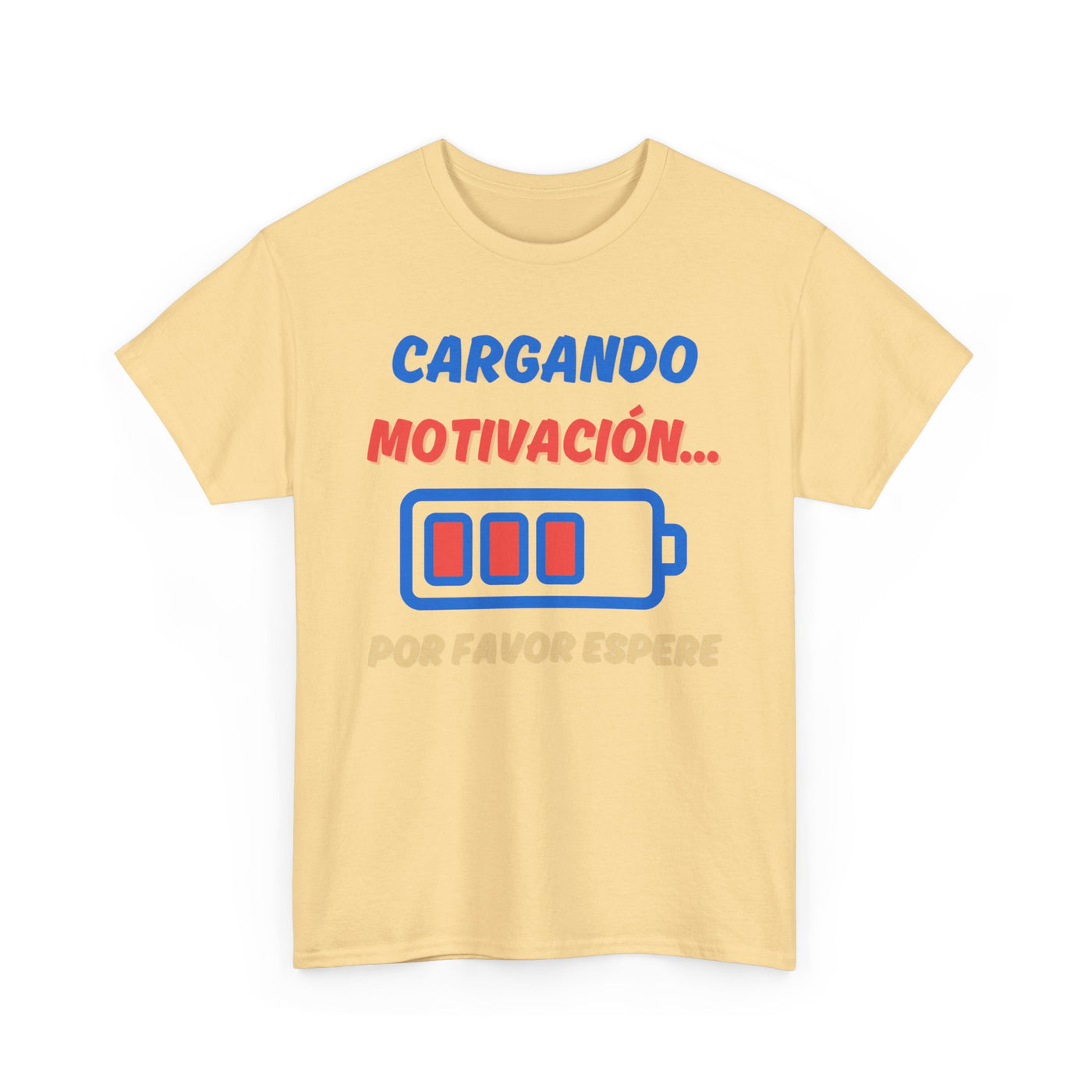 Cargando Motivación, Por Favor Espere Spanish Funny Tee | Loading Motivation Tee | Battery Graphic Shirt | Motivational Quote | Unisex Gift