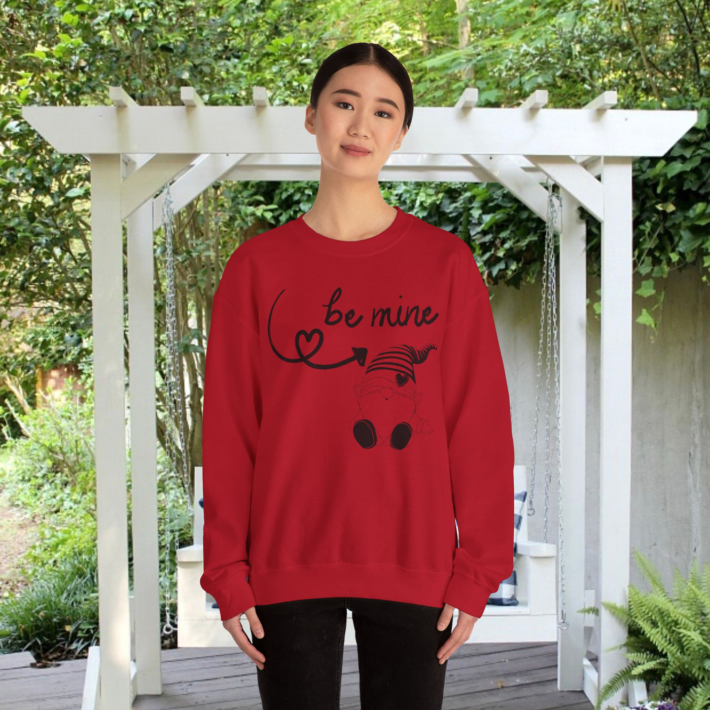 BE MINE Gnome Unisex Sweatshirt, Warm Crewneck Jumper, Comfy Pullover,