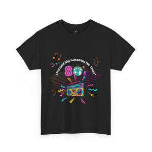 Retro Cassette Tape Unisex Heavy Cotton Tee, Vintage Music Lover Shirt, 80s Nostalgia Graphic Tee, Pause Cassette Player Shirt, Mixtape Fan - NOTALIFY