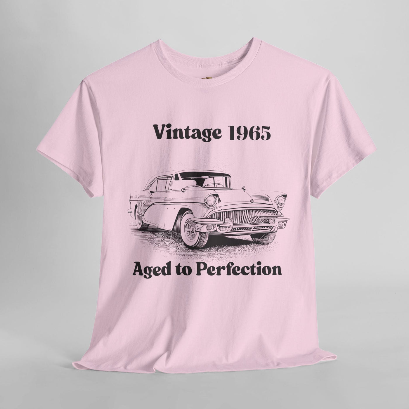 Vintage Aged to Perfection classic car t-shirt in retro style, funny birthday gift for car enthusiasts.
