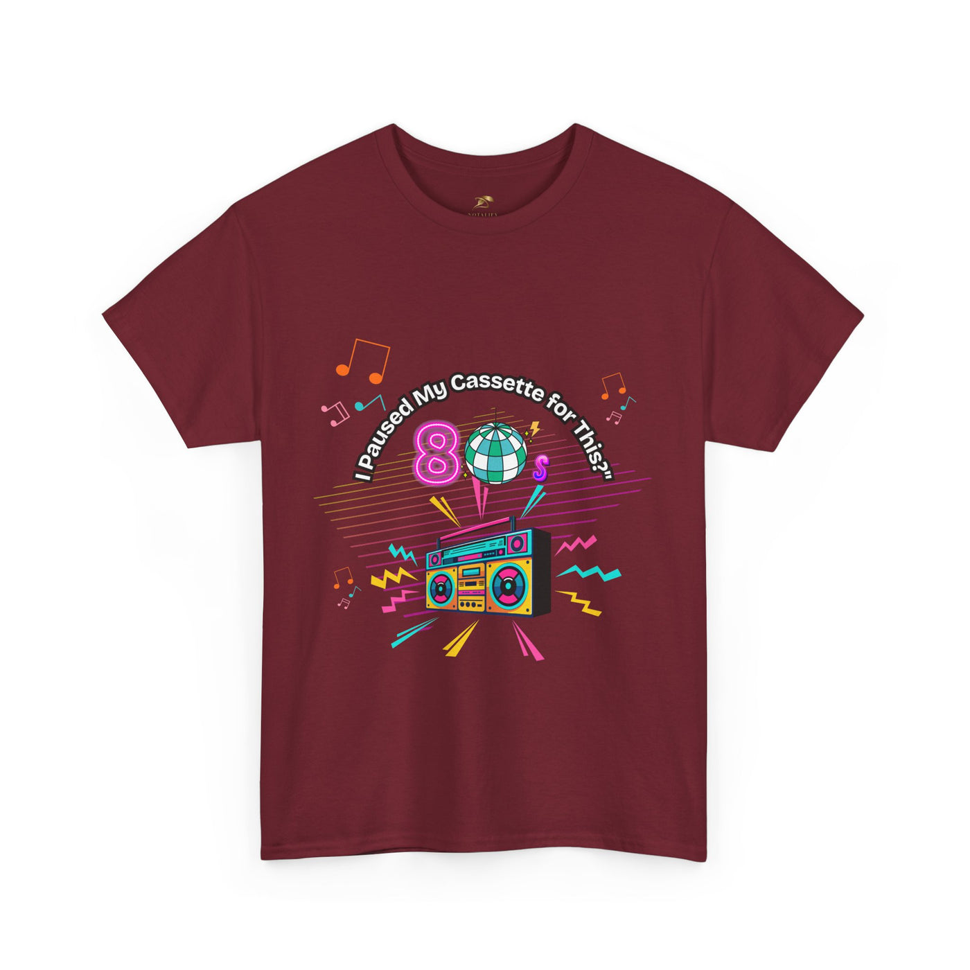 Retro Cassette Tape Unisex Heavy Cotton Tee, Vintage Music Lover Shirt, 80s Nostalgia Graphic Tee, Pause Cassette Player Shirt, Mixtape Fan - NOTALIFY
