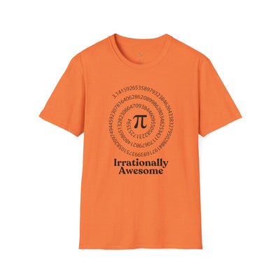 Pi Day Unisex Softstyle T-Shirt, Math Geek Gift, Irrationally Awesome 
