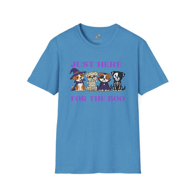 NOTALIFY Just Here for the Boo Dog Halloween TEE | Cute Puppy Costume | Soft Cotton | Fun Fall Outfit for Kids & Adults