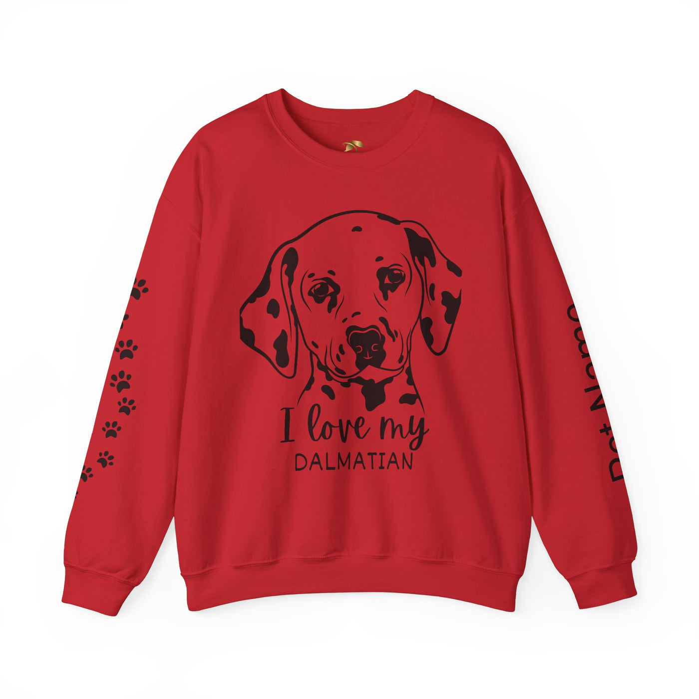 Damatian Dog Lover Sweatshirt, Pet's Name Personalized Gift Idea, Frenchie Dog Owner Apparel, Custom Dog Paw Print Jumper, Comfy Crewneck