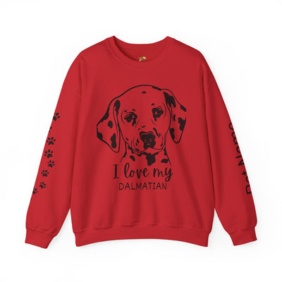Damatian Dog Lover Sweatshirt, Pet's Name Personalized Gift Idea, Frenchie Dog Owner Apparel, Custom Dog Paw Print Jumper, Comfy Crewneck