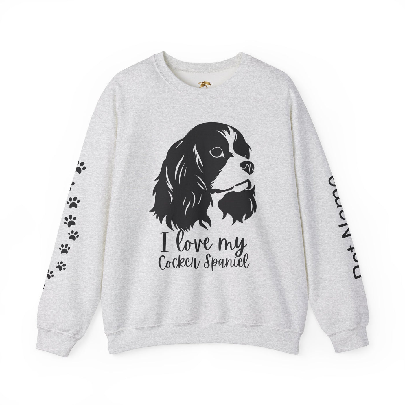 Cocker Spaniel Sweatshirt, Pet's Name Personalized Gift Idea, Cocker Spaniel Dog Owner Apparel, Custom Dog Paw Print Jumper, Comfy Crewneck - NOTALIFY