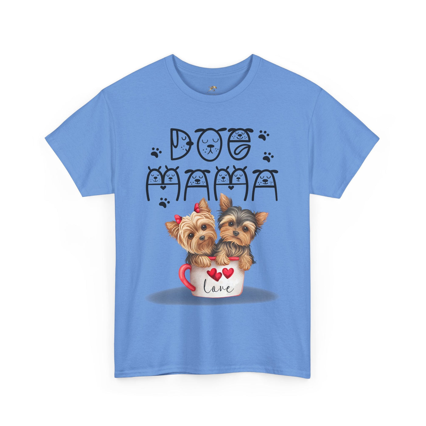 Dog Mama Unisex Tee with playful animal print design for dog lovers.
