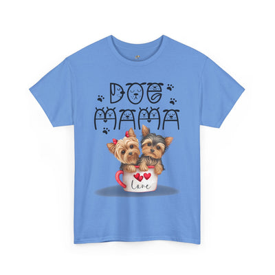 Dog Mama Unisex Tee with playful animal print design for dog lovers.