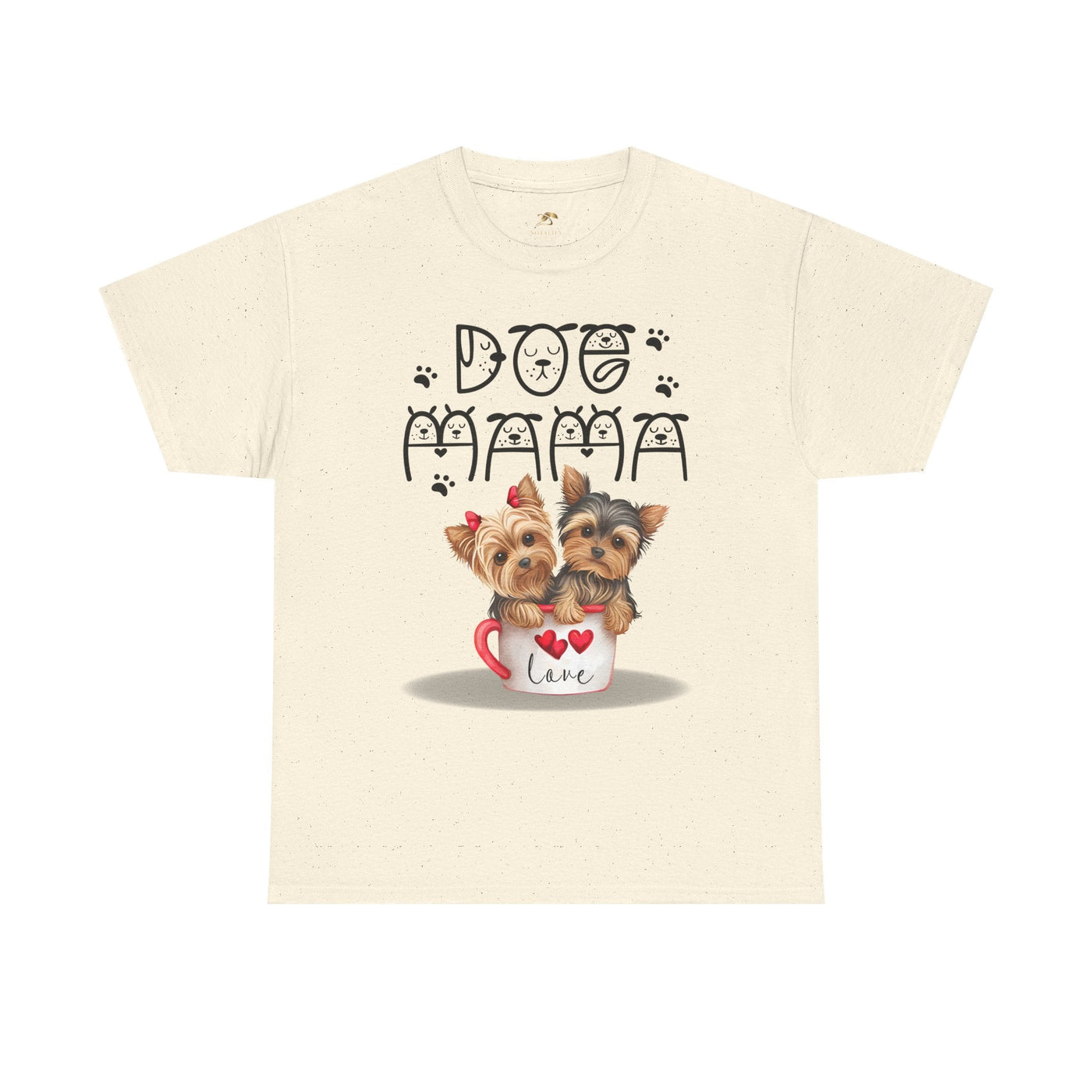 Dog Mama Unisex Tee with animal print design, ideal dog lover gift t-shirt.