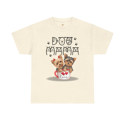 Dog Mama Unisex Tee with animal print design, ideal dog lover gift t-shirt.